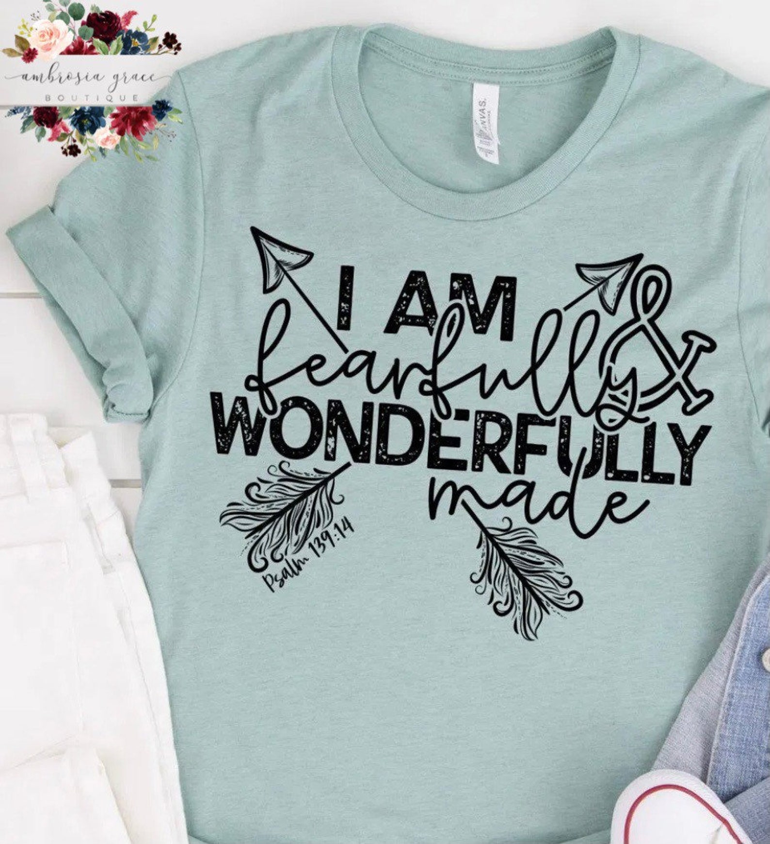 I Am Fearfully and Wonderfully Made, Faith Tshirt, Christian Tshirt
