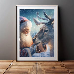 Santa Christmas Wall Art Christmas Painting Christmas Santa Holiday Art Santa Christmas Print Seasonal Decor