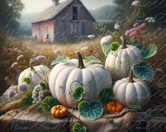 Pumpkins- Fall Clipart - PNG Digital Clipart - Scrapbooking - Sublimation - Transparent Background
