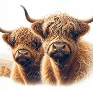 Highland Kuh PNG: Herbstkranz Design (Digitaler Download)