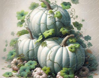 Pumpkins- Fall Clipart - PNG Digital Clipart - Scrapbooking - Sublimation - Transparent Background