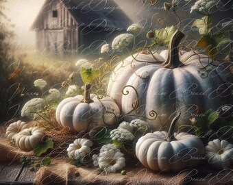 Pumpkins- Fall Clipart - PNG Digital Clipart - Scrapbooking - Sublimation - Transparent Background