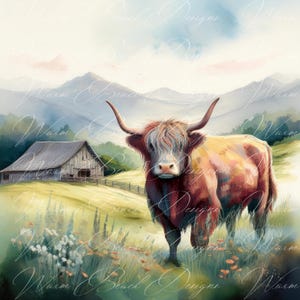 Highland Kuh PNG: Herbstkranz Schild, Windspiel (Digital Download)