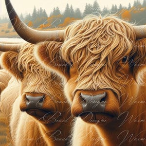 Highland Kuh PNG: Herbstkranz Schild, Windspiel (Digital Download)