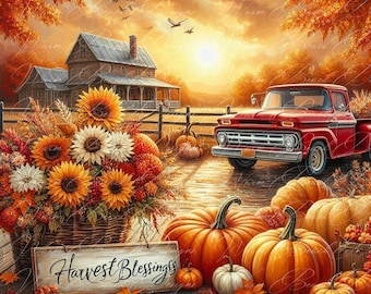 Harvest Blessings- Fall Clipart - PNG Digital Clipart - Scrapbooking - Sublimation - Transparent Background