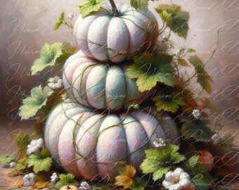 Pumpkins- Fall Clipart - PNG Digital Clipart - Scrapbooking - Sublimation - Transparent Background