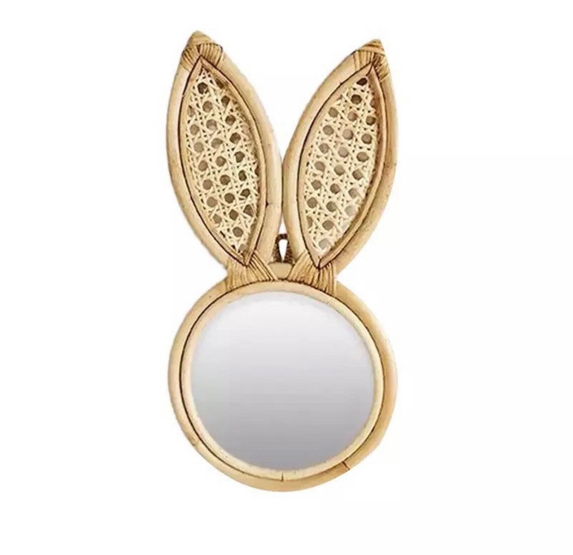 Rattan Bunny / Rabbit mirror nursery decor bohemian style Etsy