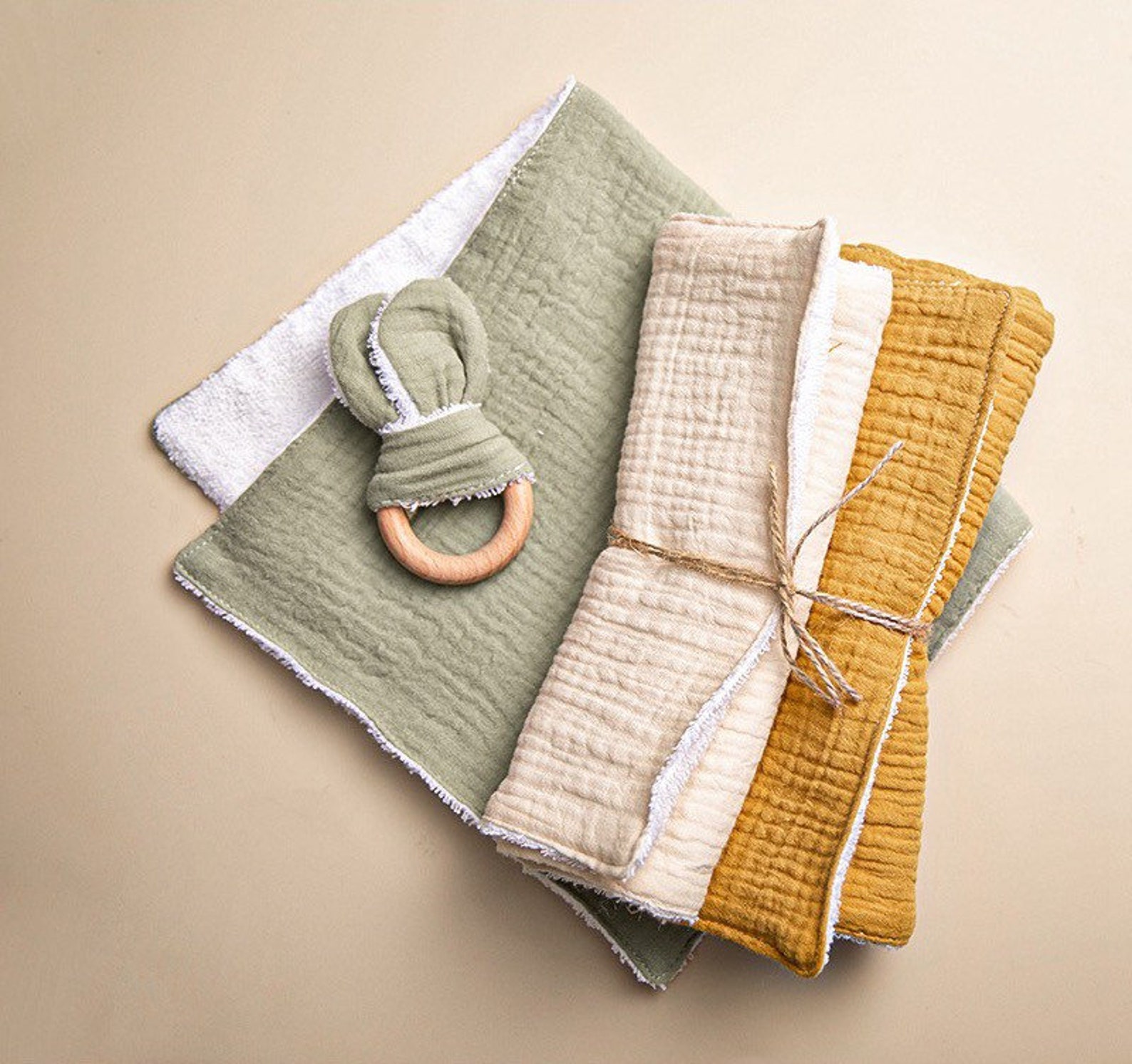 Baby teething burp towel three piece set baby shower gift with Etsy