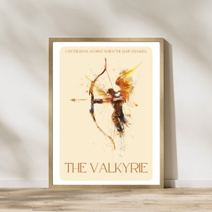 Tarjeta de personaje ACOTAR Valkyrie, trabajo de respiración, Nesta, Court of Thorns & Roses, Sarah J Maas, arte de pared, IMPRESIÓN DIGITAL