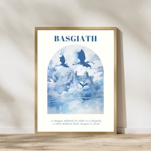 Wydruk Czwartego Skrzydła | Plakat Basgiath | Threshing | Książki Empyrean | Rebecca Yarros | sztuka fantasy | smoki | sztuka fanów | WYDRUK CYFROWY
