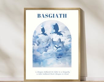 Fourth Wing print | Basgiath poster | Threshing| The Empyrean books | Rebecca Yarros | fantasy art | dragons | fan art | DIGITAL PRINT