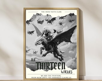 Throne of glass art black and white poster, Abraxos, Sarah J Maas, wall art, DIGITAL PRINT
