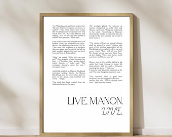 Manon Blackbeak quotes, The Thirteen, Abraxos, Throne of glass inspired fan art, Sarah J Maas, wall art, TOG DIGITAL PRINT