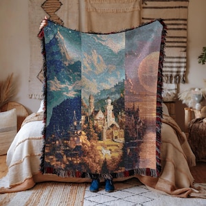 Maasverse tapestry, Velaris, Terrasen and Crescent City Sarah J Maas worlds - Woven Blanket