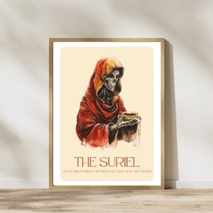 ACOTAR La tarjeta de personaje de Suriel, Corte de Espinas y Rosas, Sarah J Maas, arte de pared, IMPRESIÓN DIGITAL