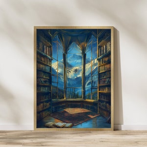 House of Wind Library | Night court | Velaris | Fantasy Wall Art | Court of Thorns & Roses | Sarah J Maas | ACOTAR art | DIGITAL PRINT