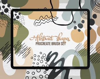 Abstract graphics Procreate set of 30 stamp brushes