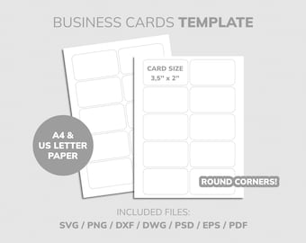 3,5 x 2'' Round Business Card Empty Template SVG, png, DXF, pdf, DWG