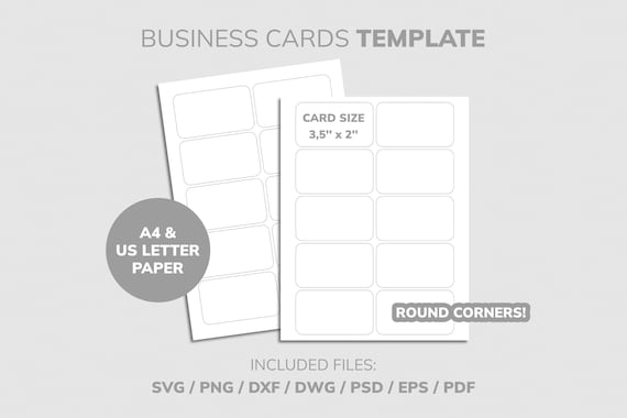 35 X 2'' Round Business Card Empty Template SVG Png - Etsy
