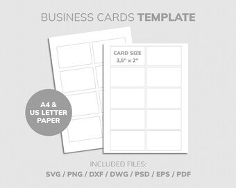 3,5 x 2'' Business Card Empty Template SVG, png, DXF, pdf, DWG sharp edges