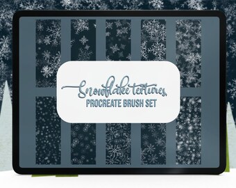 Snowflakes texture Procreate brush set