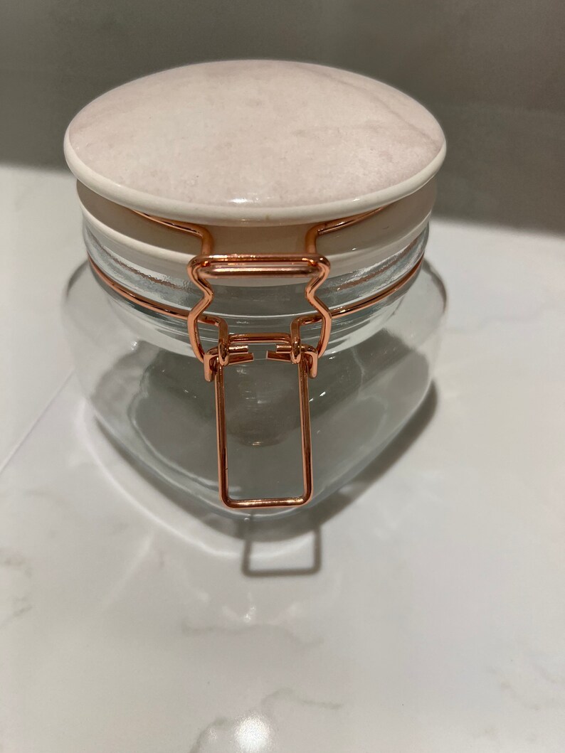 Rose Gold Storage Jars Airtight Marble Effect Kitchen Etsy