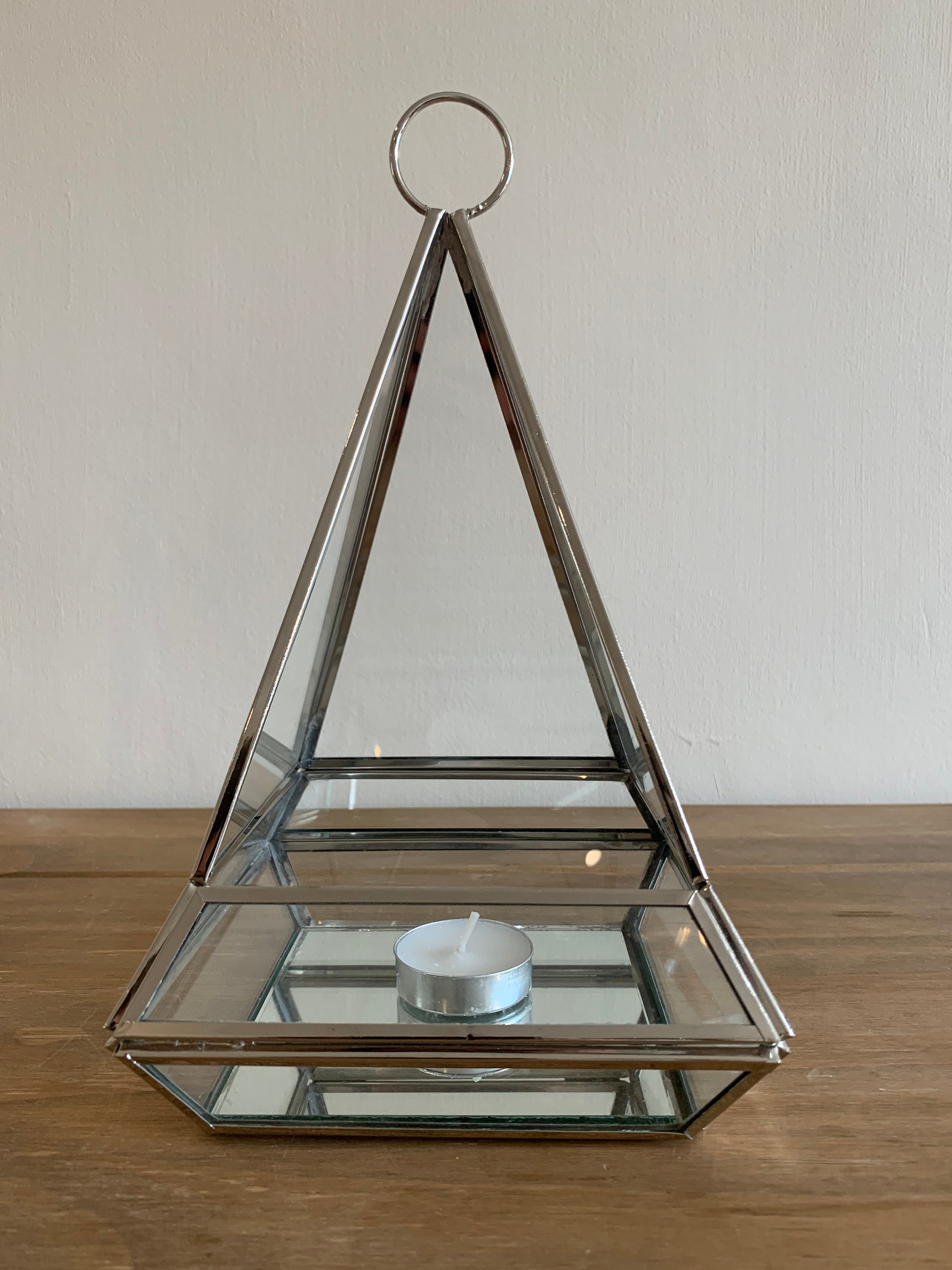 Hanging Candle Holder Candle Holder Silver Pyramid Etsy