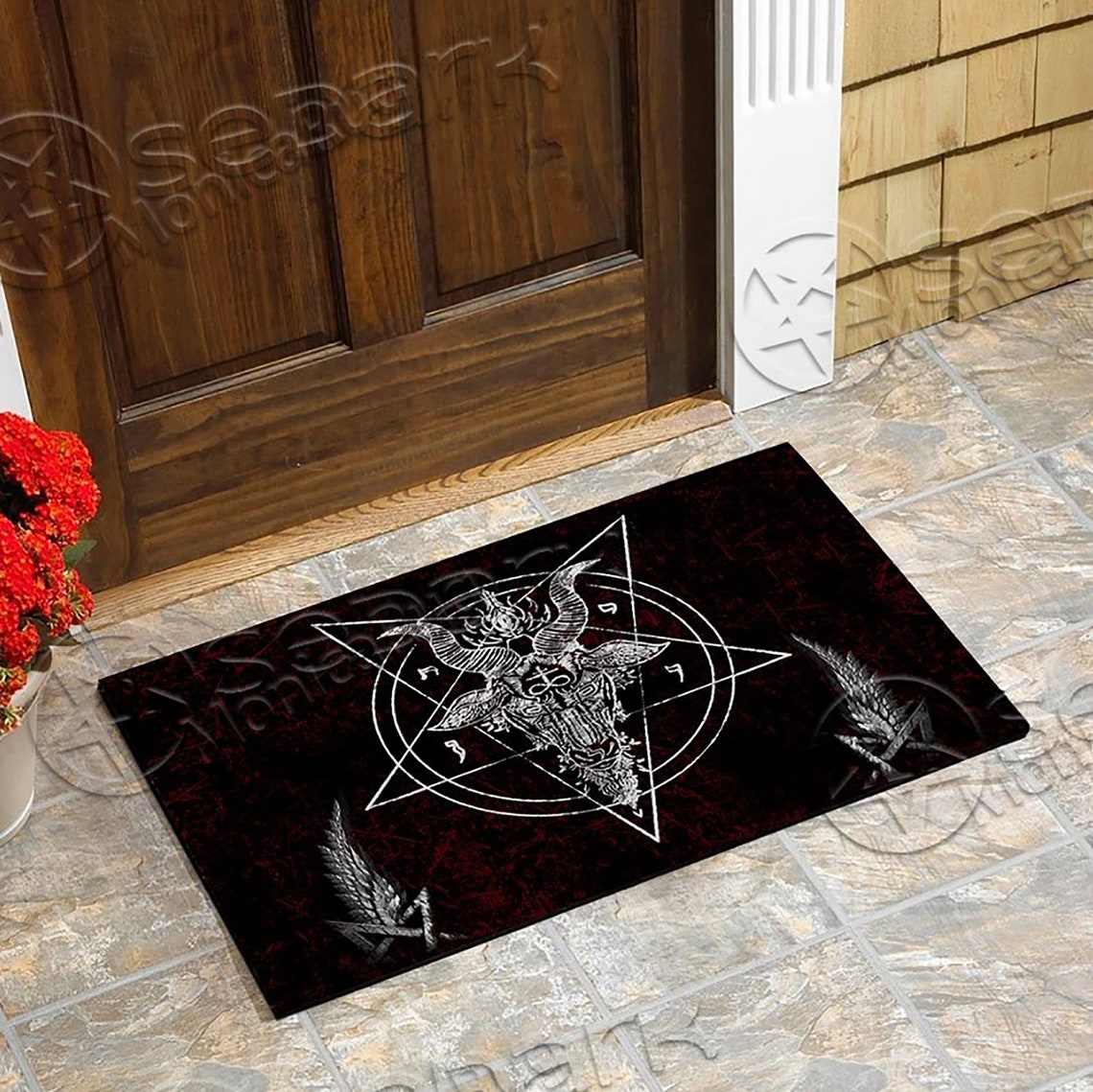 Satanism Doormat Personalized Doormat Satanic Rug | Etsy