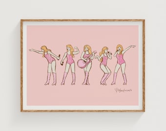 Taylor Eras Tour Kunstdruck: Handgezeichnete Illustration