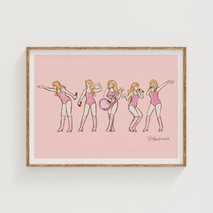 Taylor Inspired Art Print, Taylor Eras Tour Wall Art, Pink Room Wall Art, Poster for Girls Room, Playful Kids Prints, Girls Room Wall Art