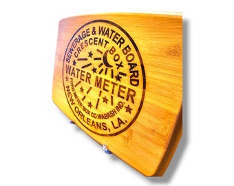 Eleven (11) inch by Fourteen (14) inch Engraved New Orleans Sewerage and Water Board Bamboo Cutting Board