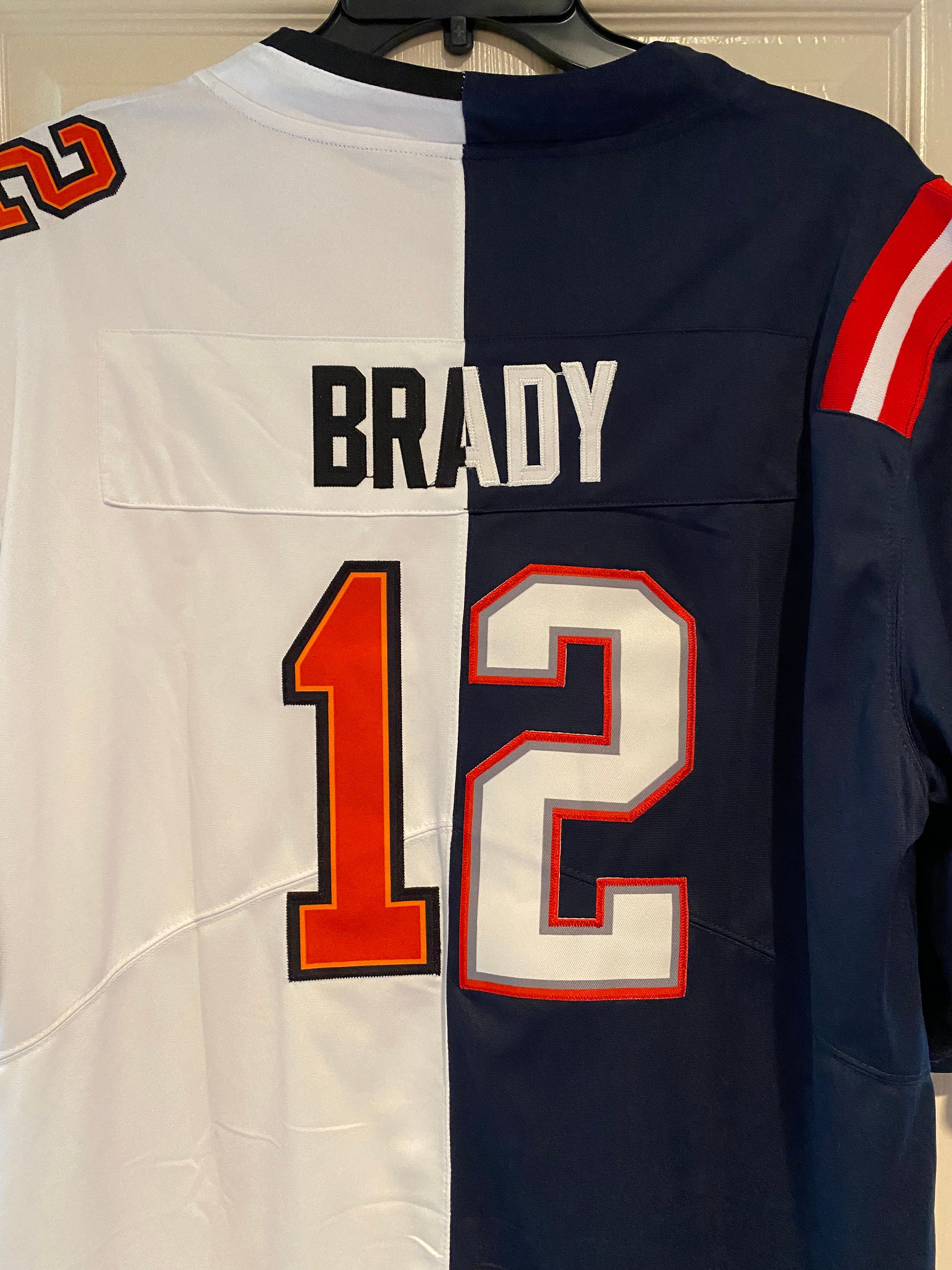 Tom Brady 12 Split Jersey Super Bowl champs New England/Tampa Etsy