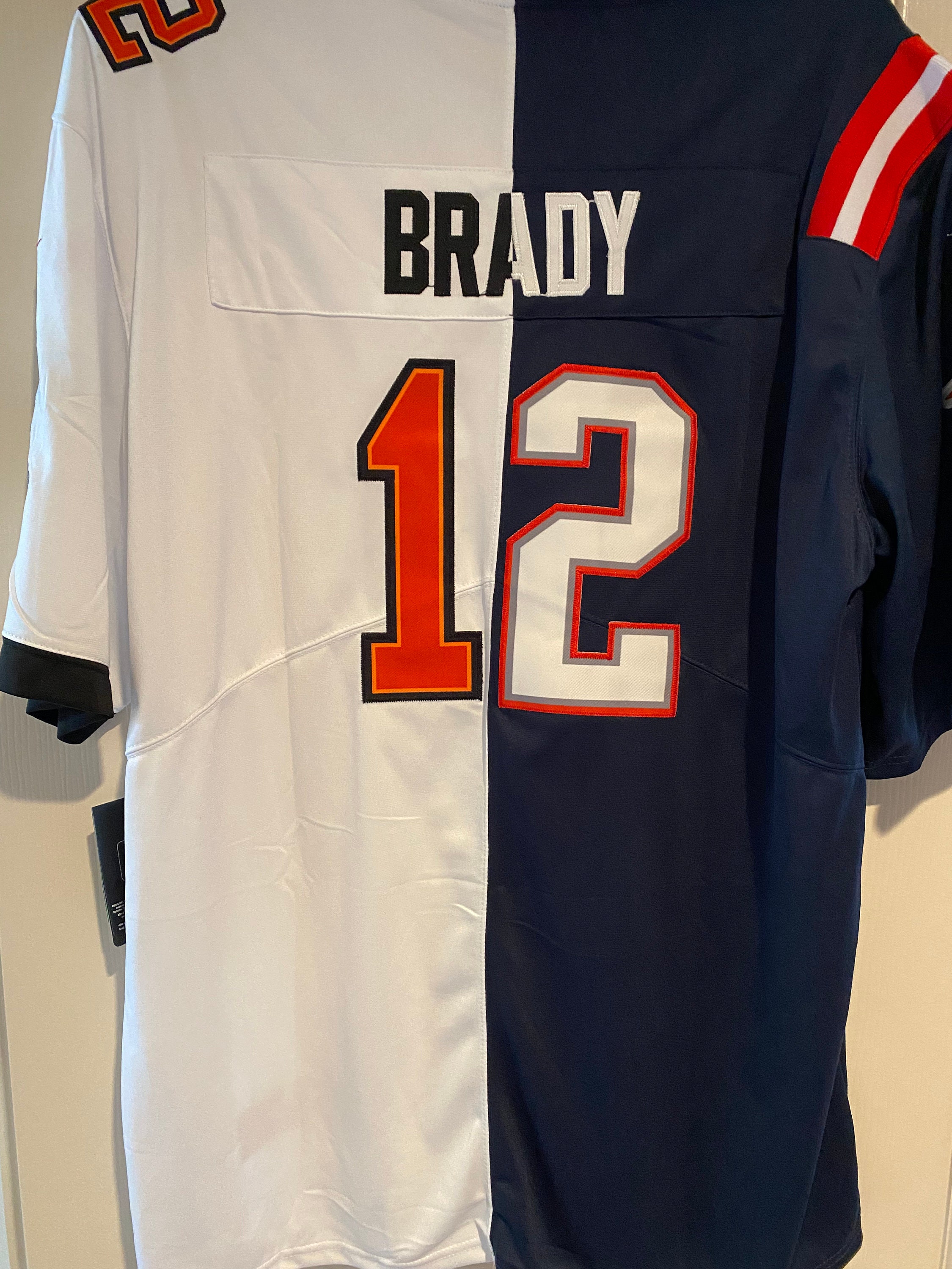 Tom Brady 12 Split Jersey Super Bowl champs New England/Tampa Etsy