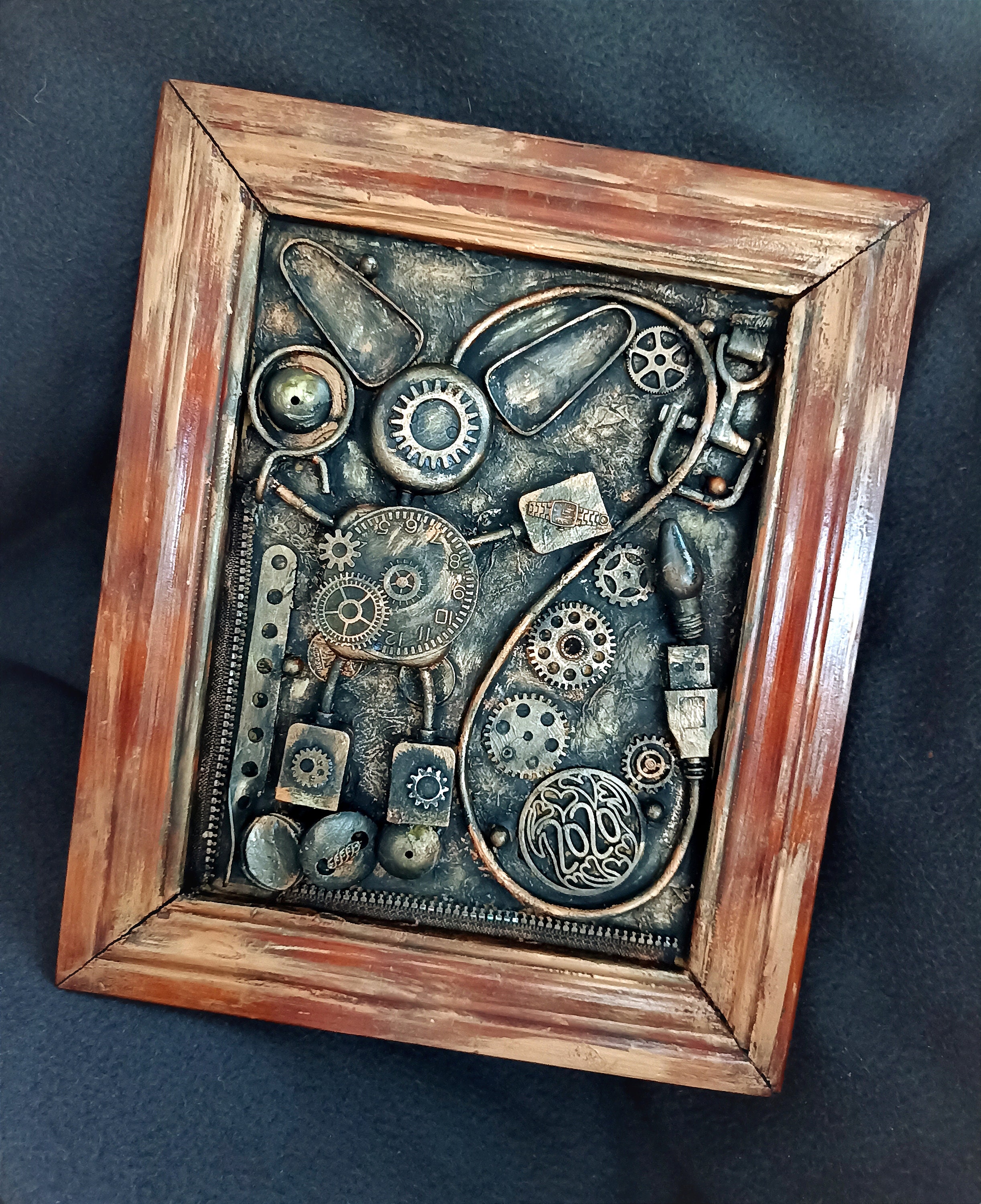 Steampunk Abstract Wall Décor Contemporary Assemblage "time Man ...