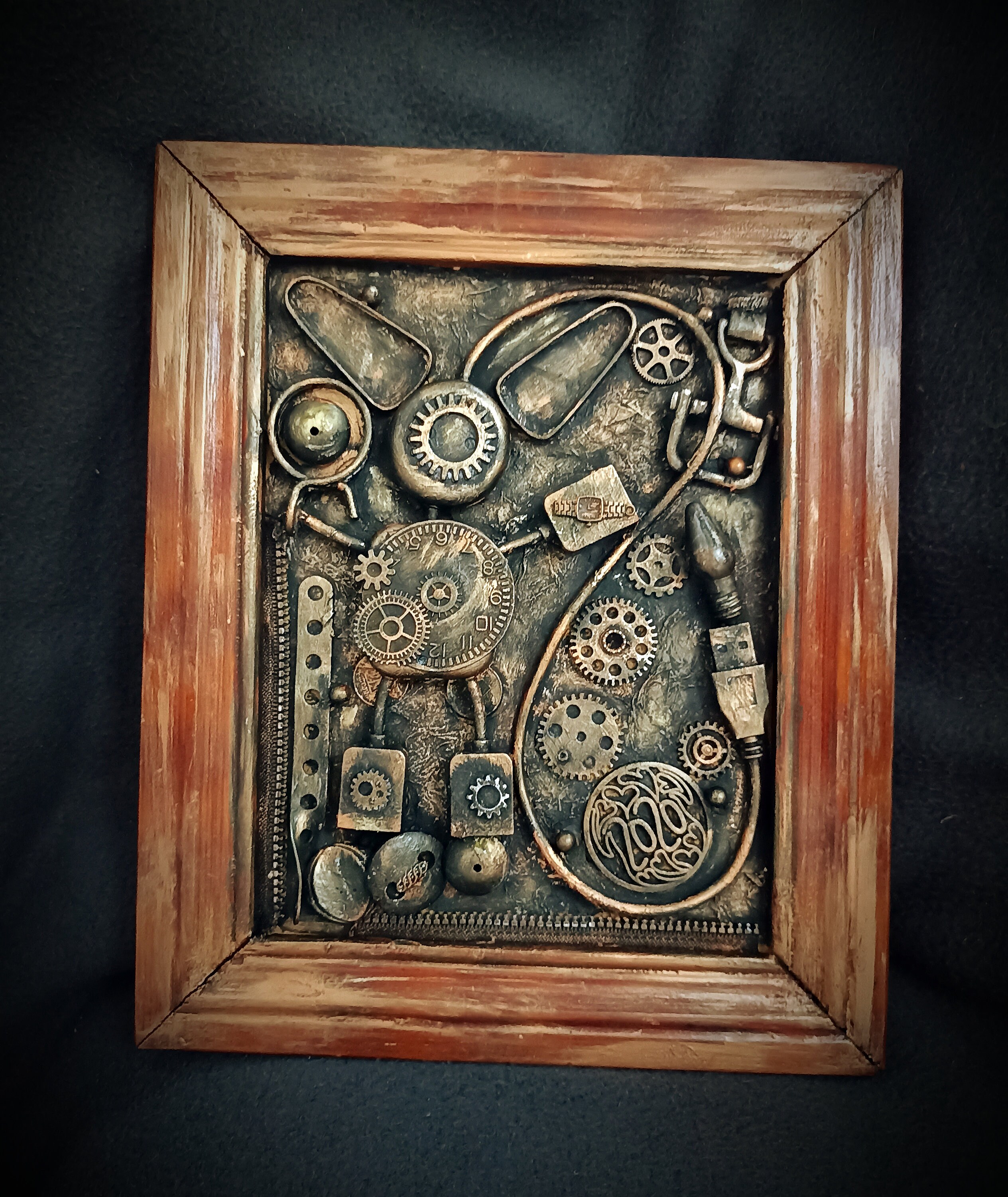 Steampunk Abstract Wall Décor Contemporary Assemblage "time Man ...