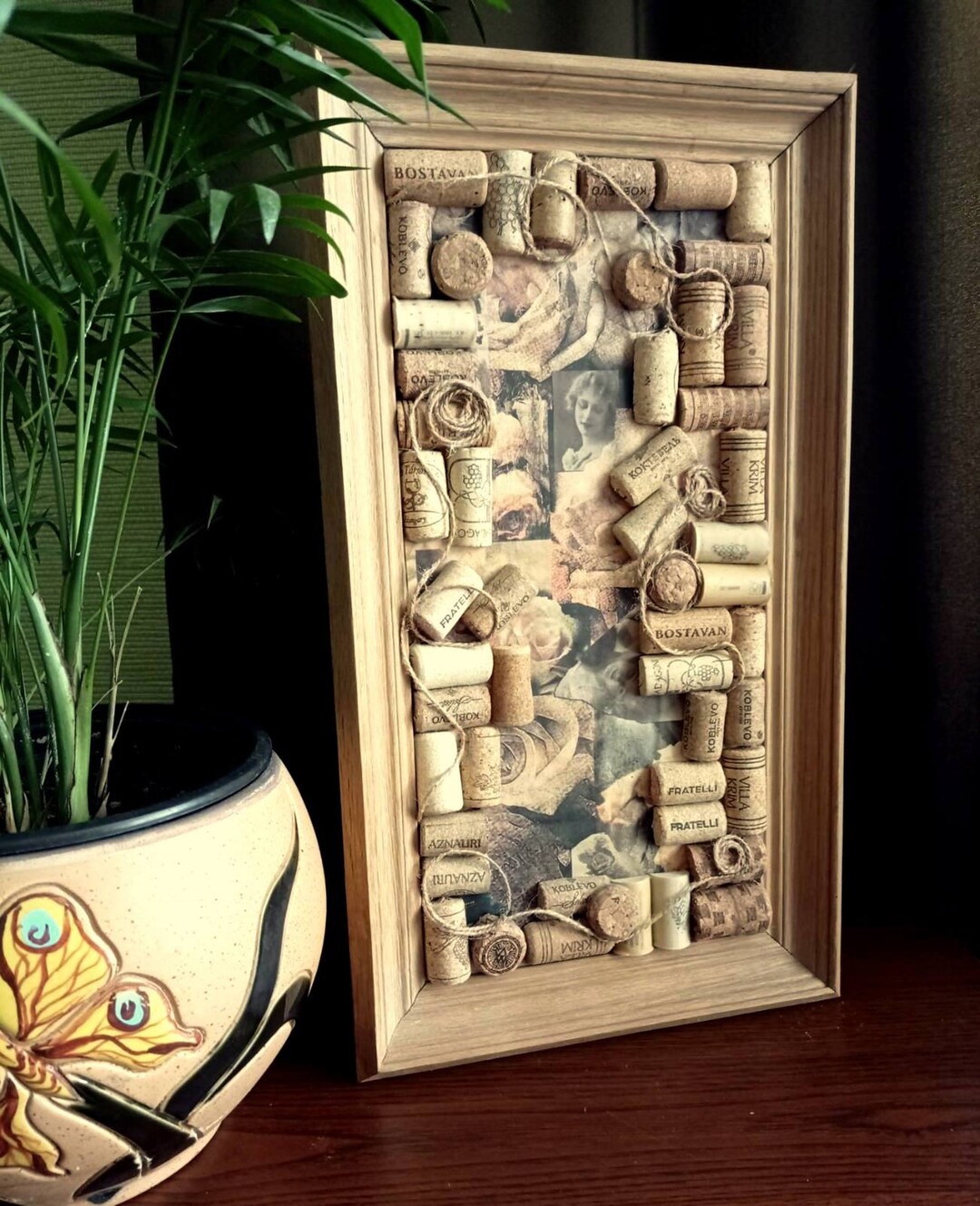 Wine Cork Wall Décor Cork Mosaic Cork Art Recycled Cork Wall Hanging