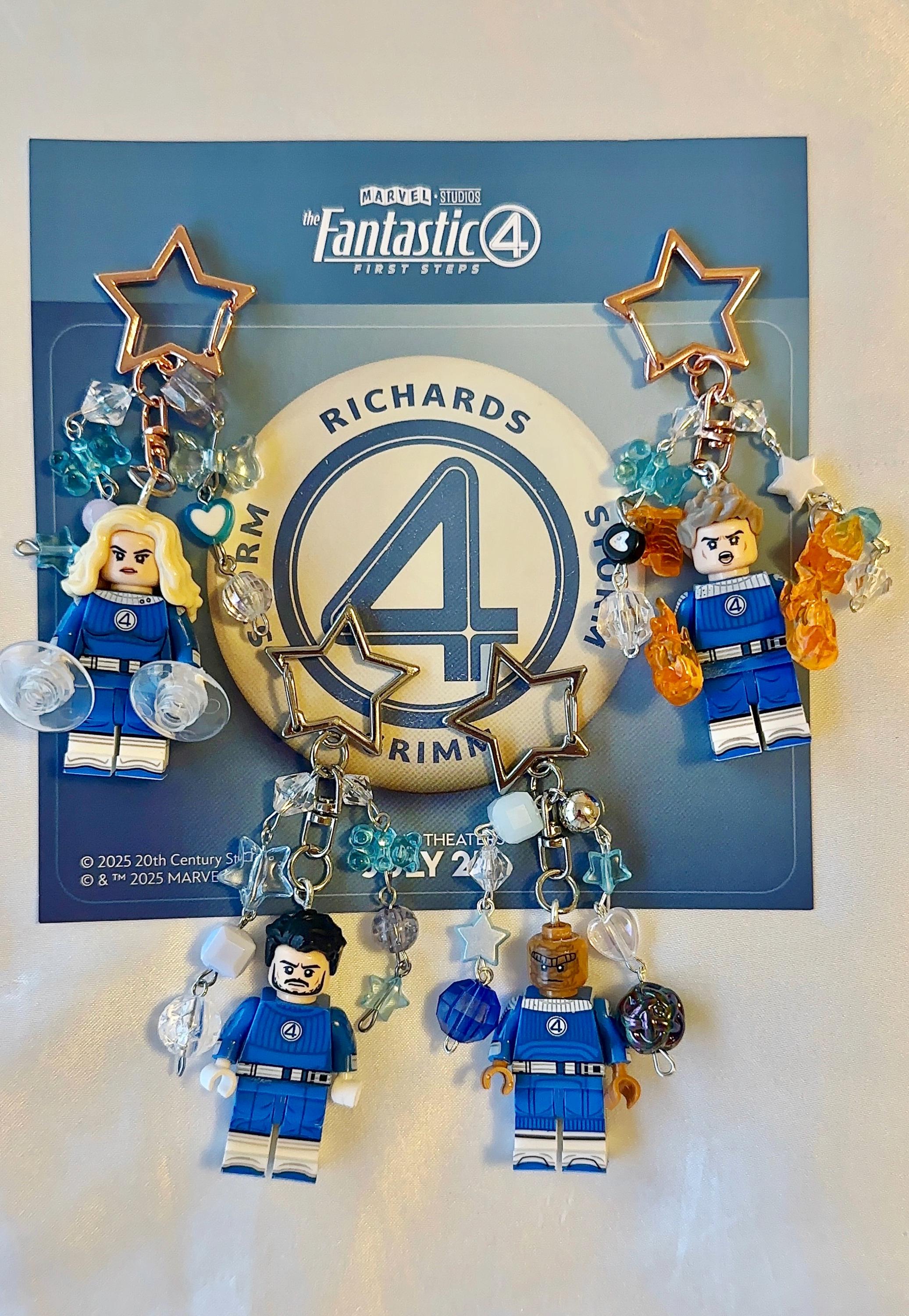 Fantastic 4 mini figure keychain purse bag charm marvel superheroes accessories jewelry gift PRE ORDER