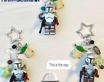 The Mandalorian and Gorgu mini figure keychains bag charms accessories gift nostalgia jewelry trinket Star Wars comics