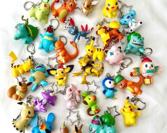 Pokemon characters bag charm pokepal keychain keyring gift nostalgia collectible authentic original figures birthday gift anniversary couple