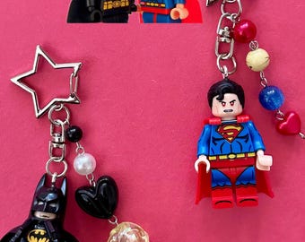 Batman v Superman keychains bag charms trinkets gift accessories superhero birthday anniversary matching jewelry