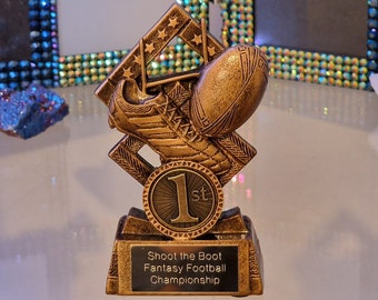 Boot and Ball Rugby  Trophy Award - Personalised Engraving - customise Insert