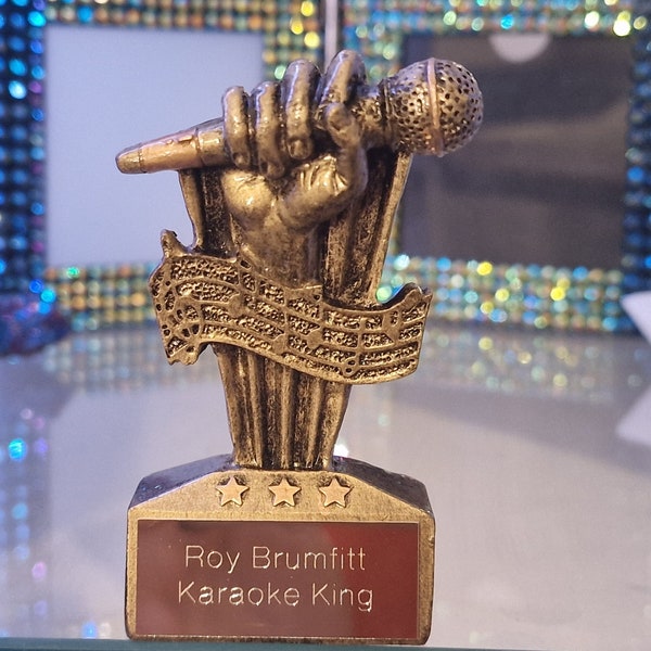 Singing Gold MICROPHONE TROPHY - Personalized engraving