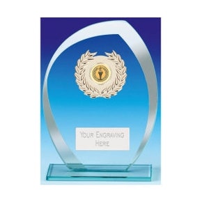 Glass Trophy Award - Personalised Engraving - Custom Insert