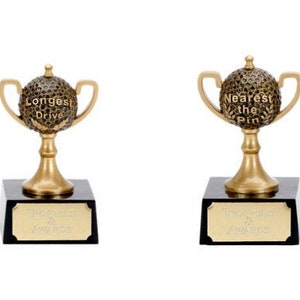 "Golf ""Nearest The Pin"" und ""Golf Longest Drive Cup"" Trophäe - personalisierte Gravur."