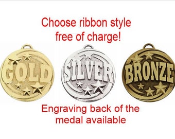 Medals - Gold, Silver. Bronze- 50MM (2&quot;) - engravable