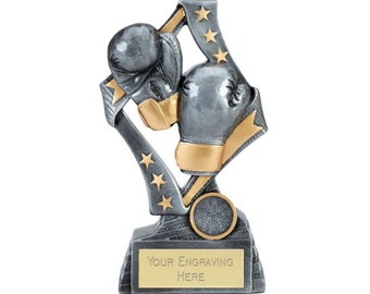 Trofeo de premio de guantes de boxeo - Grabado personalizado - Inserción personalizada