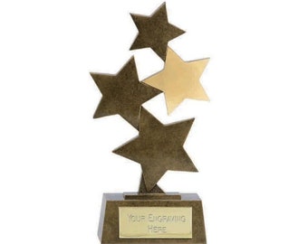 Star Trophy Award - Personalized Engraving - Custom insert