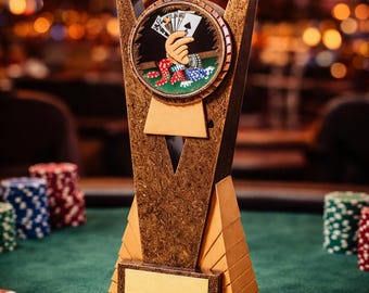 Poker Award Trophy - Personalized Engraving