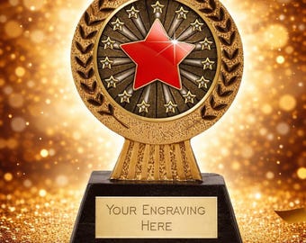 Personalized Star Trophy Award – Custom Engraved Recognition Trophy – Employee Appreciation Award – Teacher Coach Achievement Gift