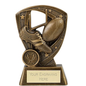 Rugby Boot and Ball Trophy Award - Personalised Engraving